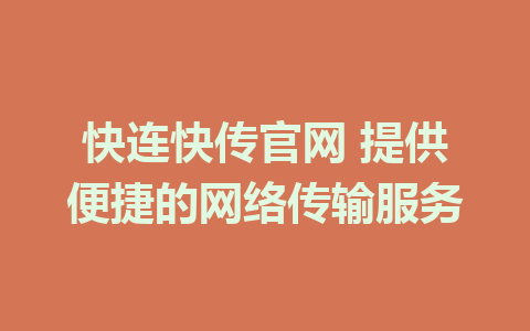 快连快传官网 提供便捷的网络传输服务